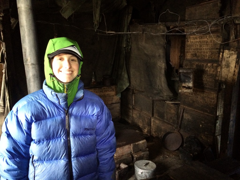 Me in Discovery Hut by the one window that let in light. 