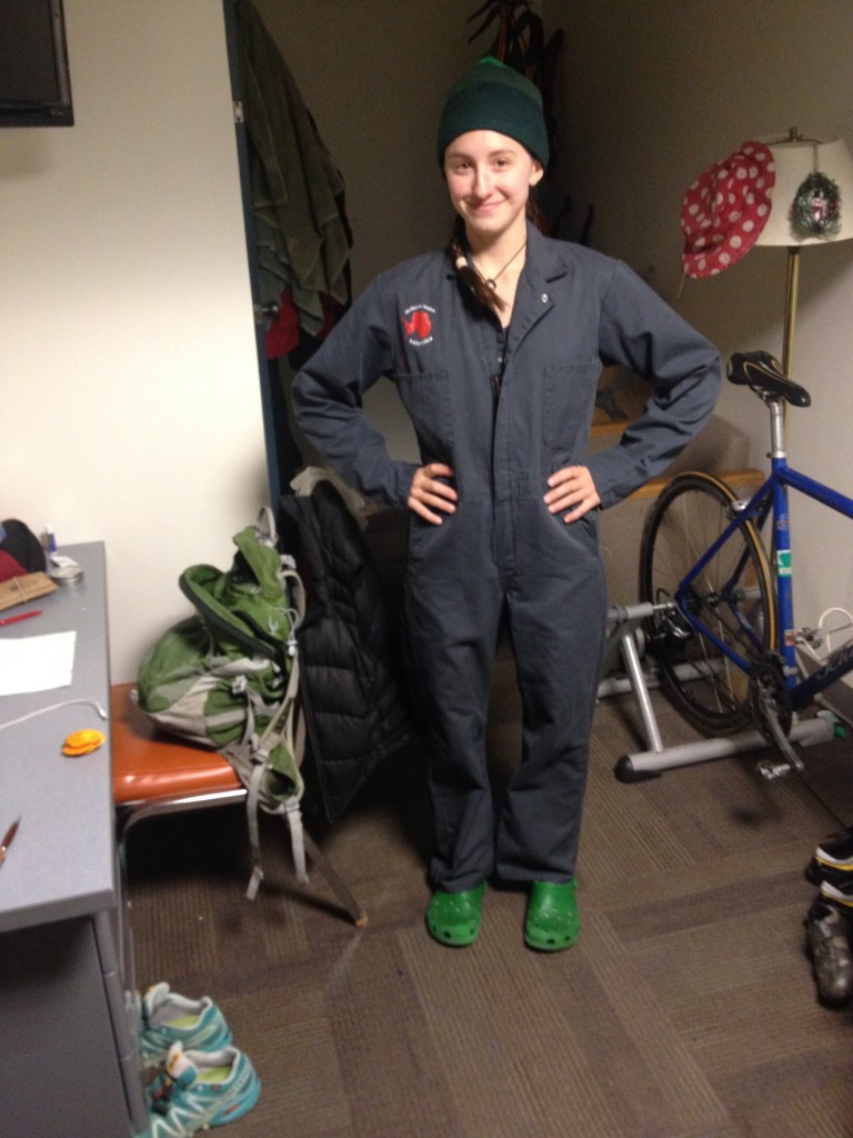 Here are the coveralls we wear for jano day.