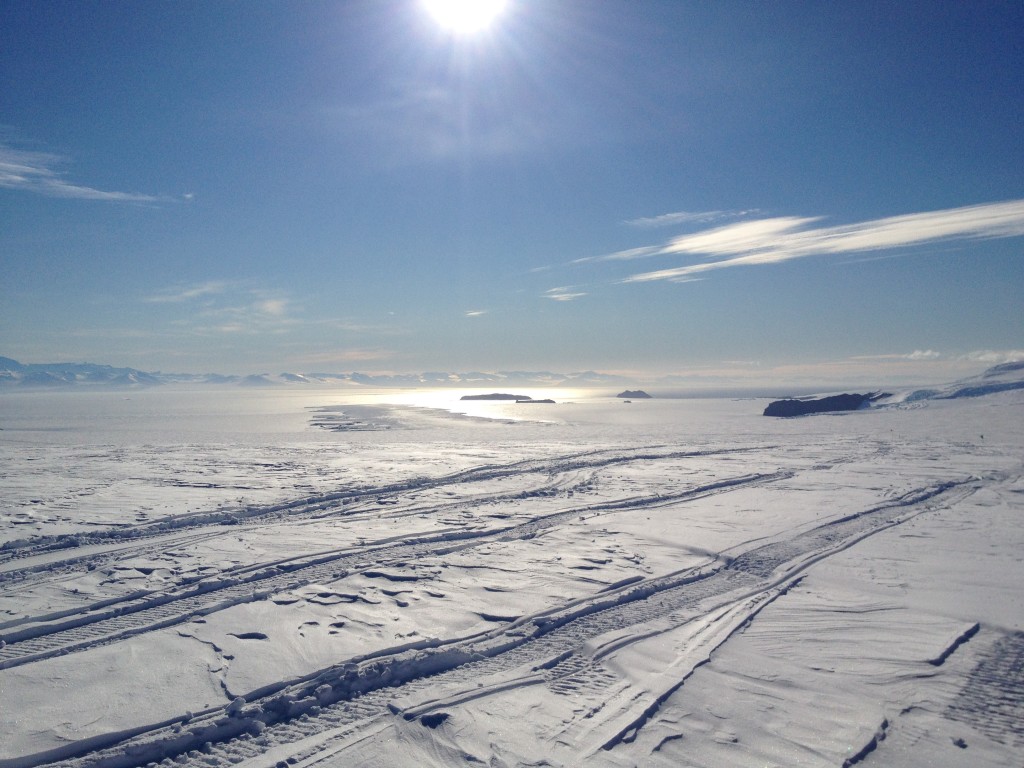 This is the view looking west from Room with a View, about 600 feet up the side of Mt. Erebus. 