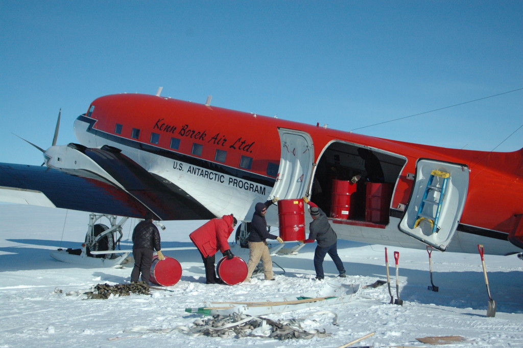 Loading the plane. 