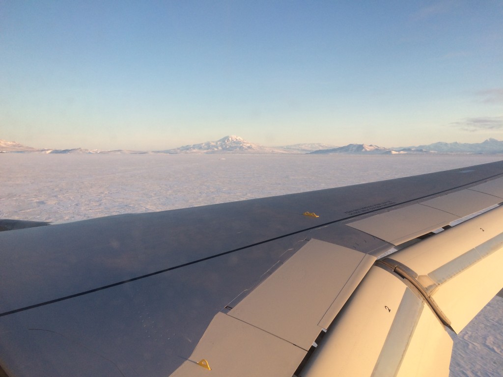 Hoping for a view like this soon. (Richard took this photo on his flight down in September, 2015). 