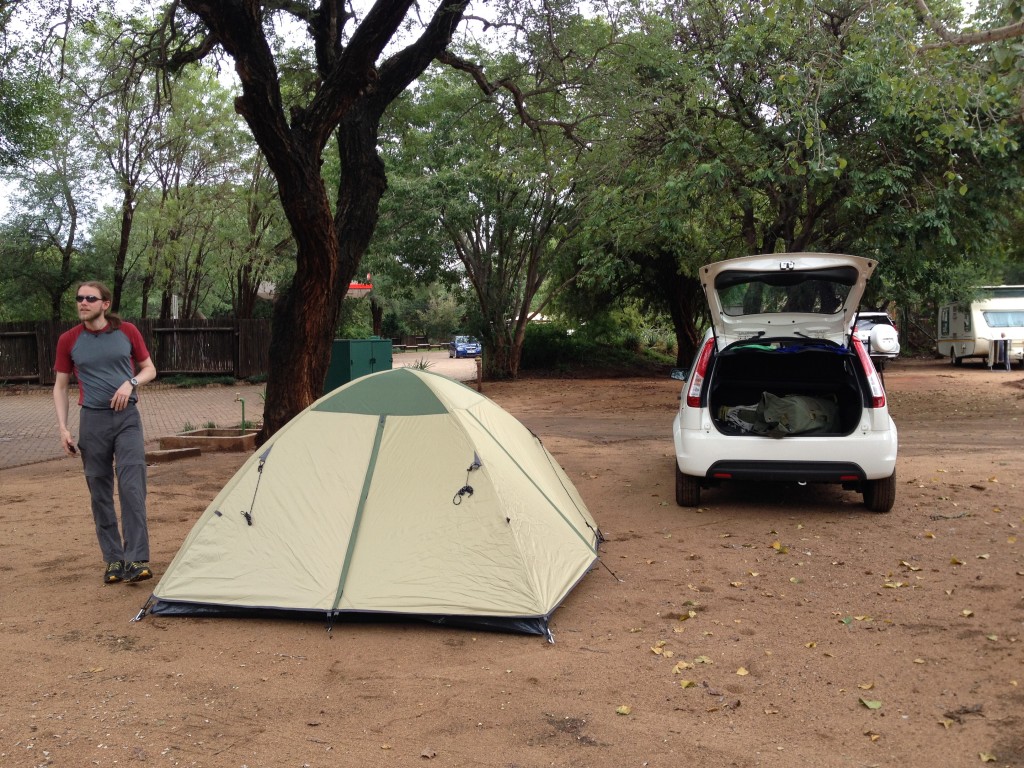 Our tent at Crocodile Bridge Camp.