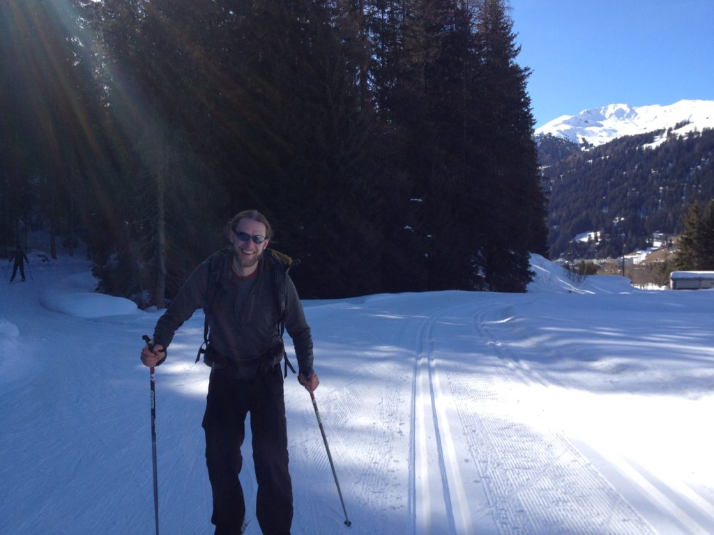 Richard cross country skiing in Davos. 