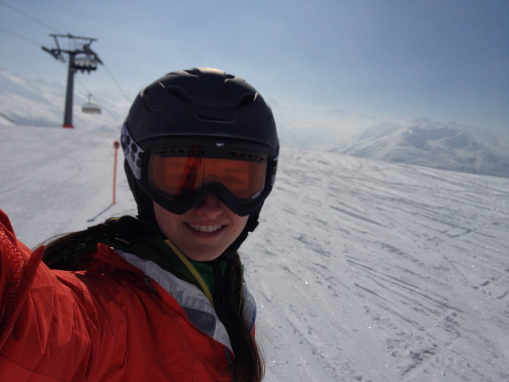 Skiing above Davos.